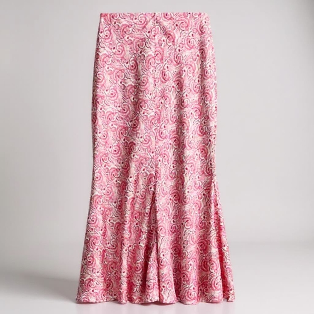 Flare slip skirt in dandelion swirl